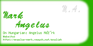 mark angelus business card